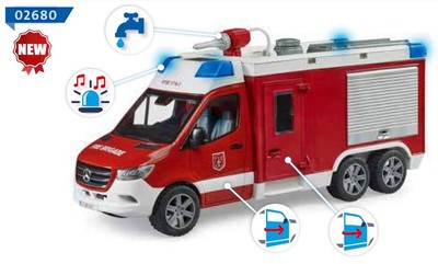 BRUDER, MERCEDES Sprinter fire engine with sound and light, 1/16, BRU2680