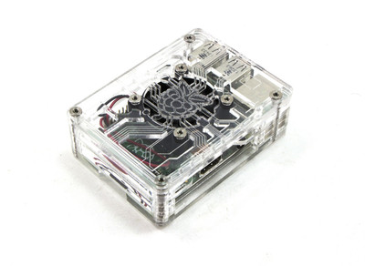 Zebra Virtue Fan Case ~ Crystal ~ for Raspberry Pi 4B, 3B+, B and B+ 