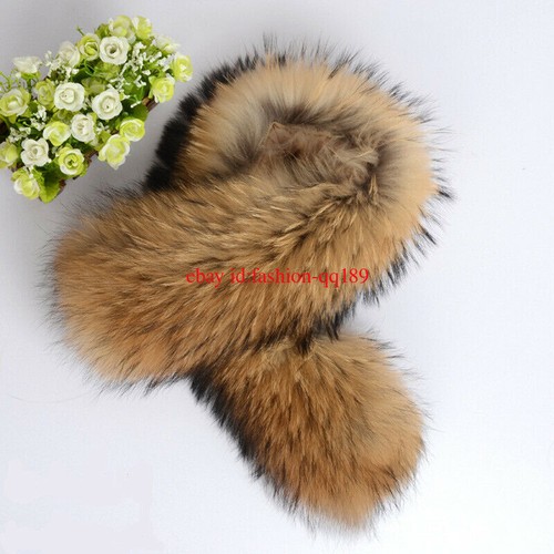 Natur Ussuri-Waschbärfell Pelzkragen Echtpelz Raccoon Fell F Jacke Mantel 70*22
