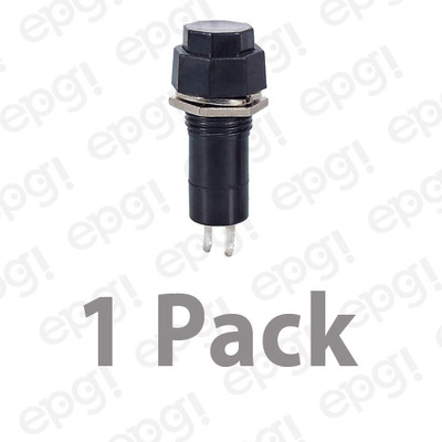 SPST (ON/OFF) BLACK PUSH BUTTON SWITCH OCTAGON 3AMPS - 125VAC #66-2450-1PK