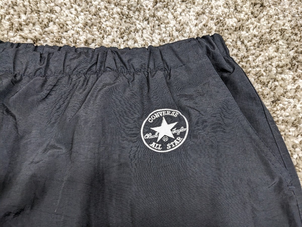 Converse Pants Mens XXL 2XL Black Windbreaker All Star Chuck Taylor Track