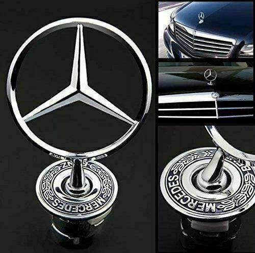 Front Hood Ornament Mounted Star Logo Badge Emblem Fit For Mercedes Benz C E S
