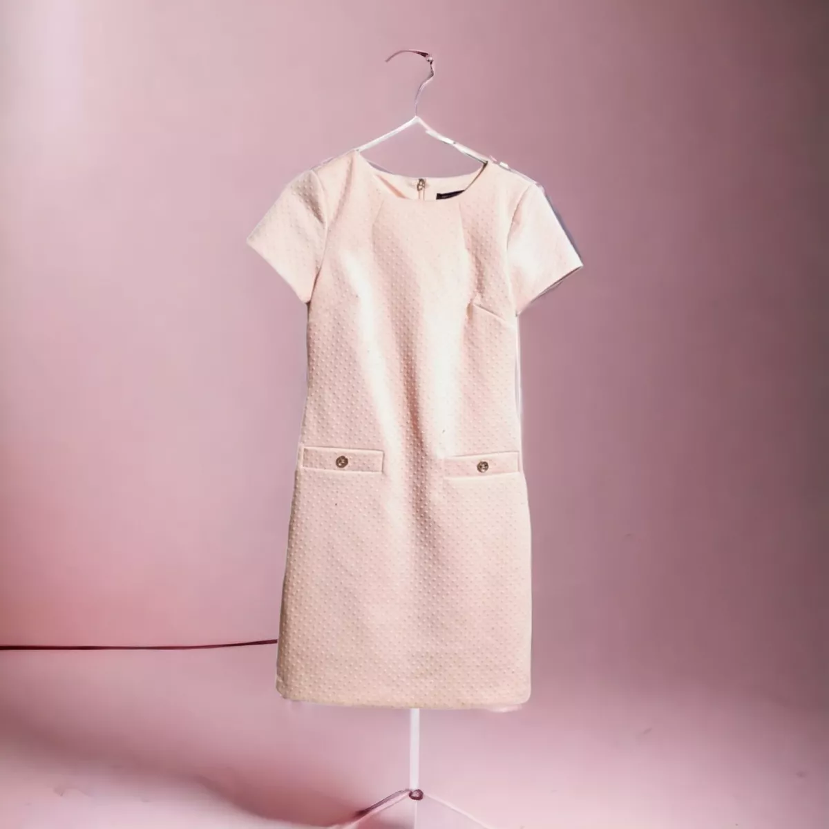 Tommy Hilfiger Light Pink Scuba Crepe Two Pocket Dress Flaws