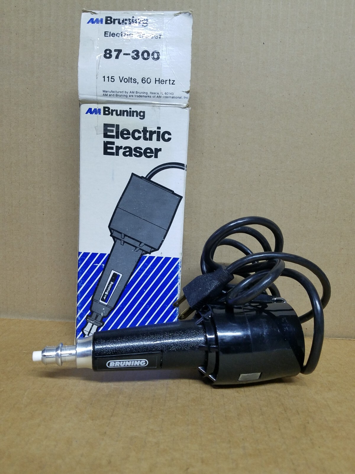 476 Vintage Bruning Electric Eraser No.87300 Drafting Tool Works