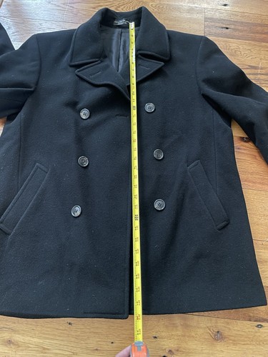 Cappotto Chaps Ralph Lauren italiano cashmere e lana uomo R-42, 32” lungo nero vintage - Foto 10 di 15