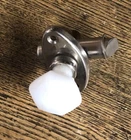 Vintage Brass & Milk Glass Privacy Barrel Bolt For Bathroom or Cupboard Door