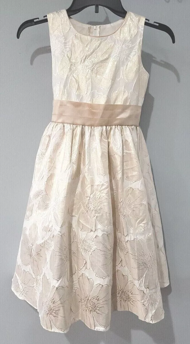 SWEA PEA LILLI Young Girls FORMAL HOLIDAY PARTY DRESS Metallic Gold size 8