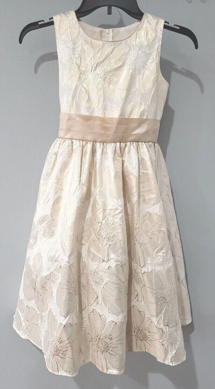 SWEA PEA & LILLI Young Girls FORMAL/HOLIDAY/PARTY DRESS Metallic Gold size 8