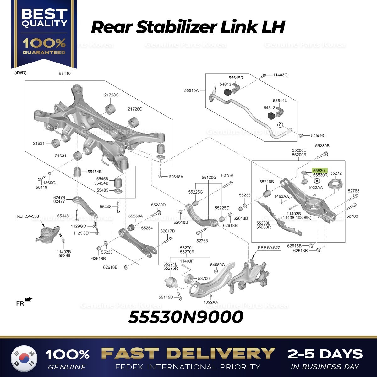 ⭐Genuine⭐ Rear Stabilizer Link LH 55530N9000 for Hyundai Tucson