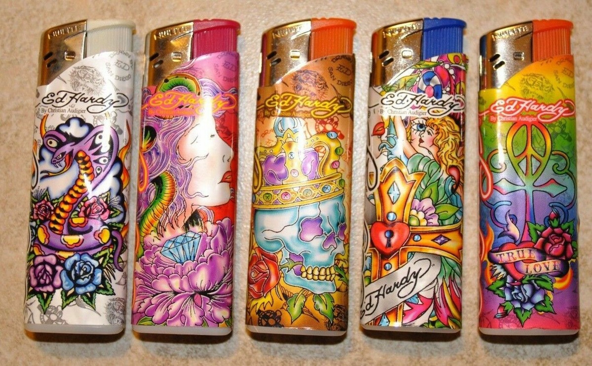 ed hardy cigarette lighter Enzo Collection Torch Refillable Engraved Flip-Top Flint Tiger 1 Ed Hardy Jumbo Oil