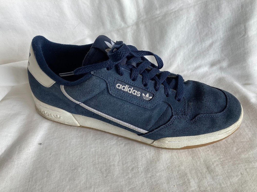 Adidas Men's Blue Leather Active Gum Sole Shoes, Size 10