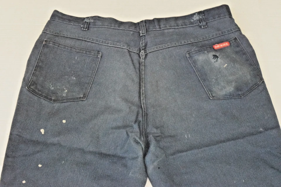 Pantalones utilitarios vintage Dickies talla W38 L29 años 90 azul marino ropa de trabajo usados Foto 4 de 4