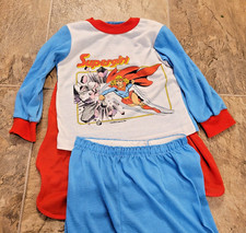 Rare Vintage Super Girl Pajamas Bates-Jama WITH CAPE 1984 Size 6 Supergirl