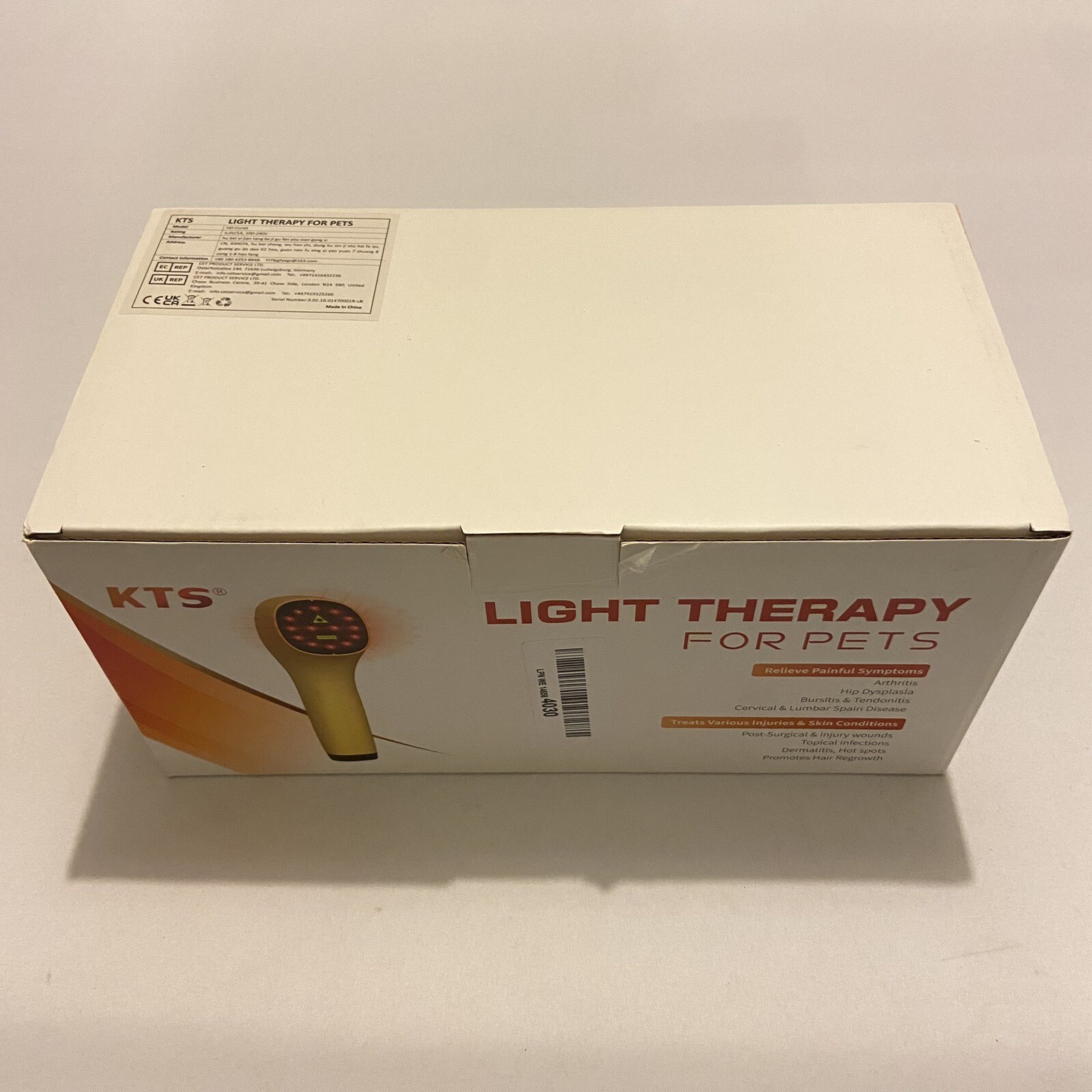 KTS RED LIGHT THERAPY DEVICE FOR PETS PAIN RELIEF, TREAT INJURY, SKIN