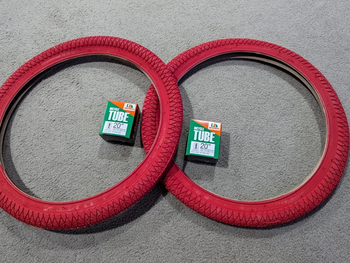 Lot De 2 Pneus BMX 20x1,95 Duro – Flanc Rouge, Dur Et Résistant