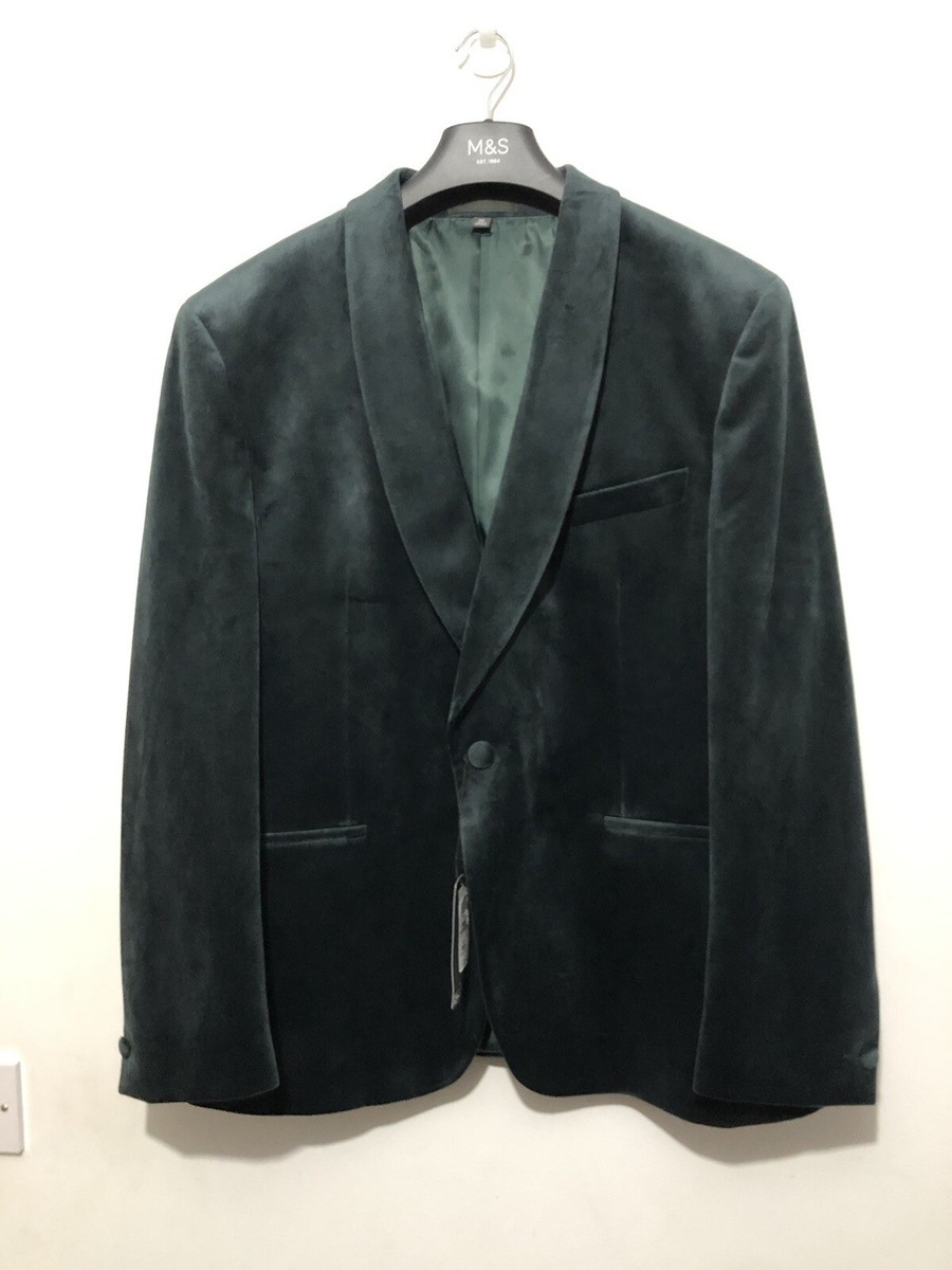 Marks Spencer Slim Fit Velvet Blazer Jacket UK 46 Short
