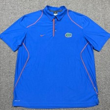 Florida Gators Nike Dri-Fit Polo Mens XL Blue Short Sleeve Embroidered Logo UF