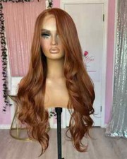 Light Ginger Blonde Women Wigs 13x4 Lace Front Wig Remy Human Hair Wavy Wigs