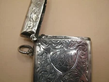 Birmingham 1911 Sterling Silver Vesta Case / Match Safe With Shield