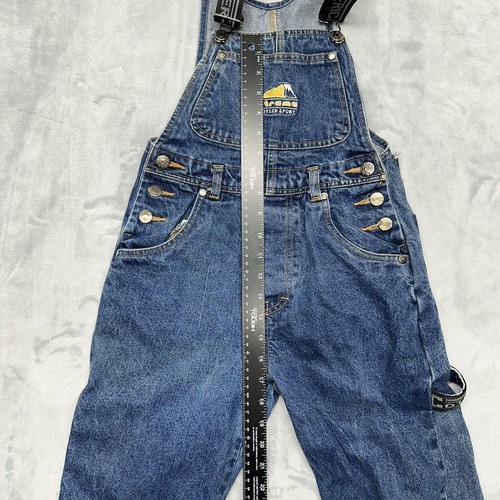 Vintage Cotler Sport X-Treme Bib Overalls Y2K Blue Denim Youth Boy's 6X/7 - Picture 12 of 14