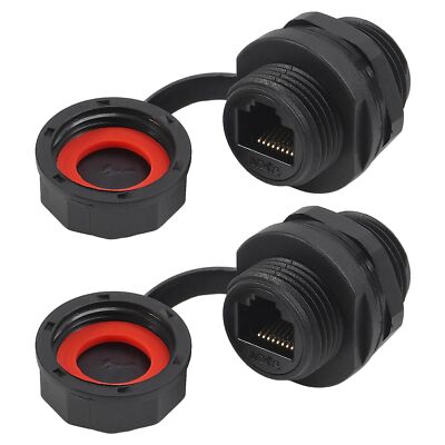 2Pcs RJ45 Shielded Panel Mount Connector CAT6A RJ45 Socket Cat5/5e/6/6E 8P8C ...
