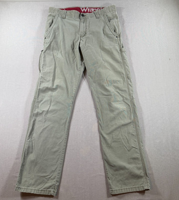 Wrangler All Terrain Gear Hiking Pants Mens 33x31 Green Stretch ATG Utility Work