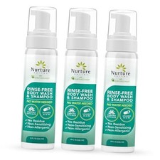 Nurture Rinse Free Body Wash  Shampoo w/Aloe  Hospital 8.5 Fl Oz Pack of 3 