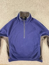Eddie Bauer Men s 1/2 Zip Pullover Blue And Gray Size Medium