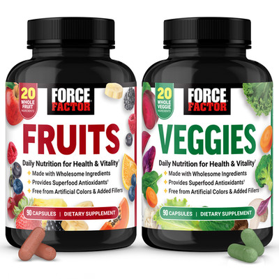 Force Factor Fruits & Veggies Capsules Superfood Antioxidants 2-Pack 90ct