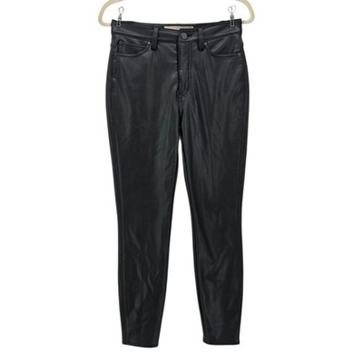 Soft Surroundings Womens 4 Pants Faux Leather High Rise Skinny Ankle Black Party