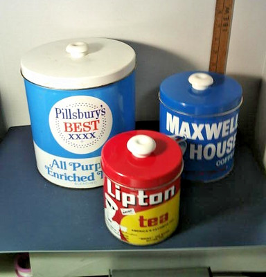 Pillsbury's, Maxwell House, Lipton Tea nested containers