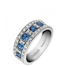 Anello Damiani Belle Epoque 20039702 Ring Oro Bianco Zaffiri Gold Blu Fascia