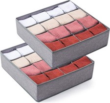2 Pack Socks Underwear Drawer Organizer Divider 24 Cell/16 Cell Collapsible