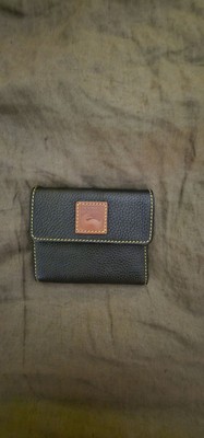 Dooney & Bourke Pebble Grain Small Flap Credit Card Wallet Navy Blue NWOT