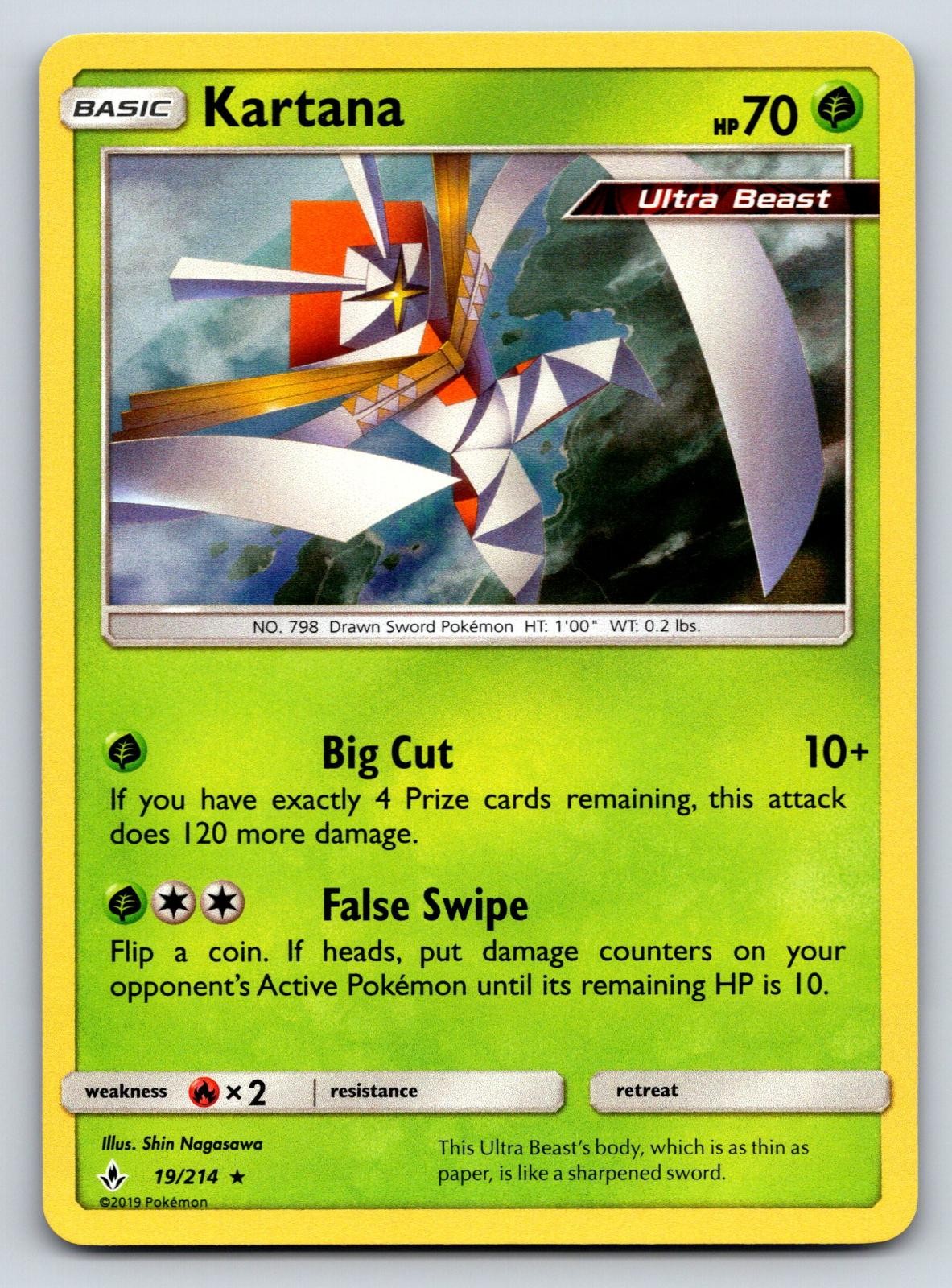 Kartana 19/214 Holo Rare Unbroken Bonds Pokemon Near Mint