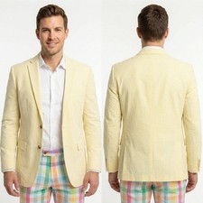 Notch Lapel Men Blazer Single Breasted Two Button Casual Outerwear for Wedding