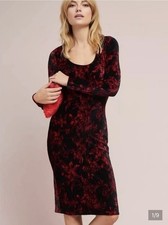 HD in Paris Anthropologie Dierdre Column Dress, Velvet Dress Size LP