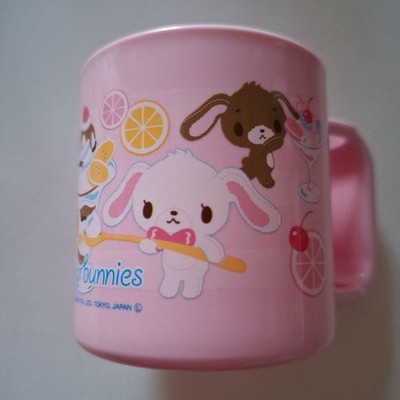 Sanrio Sugar Bunnies Pink Tasse C-NS5 mit Zahnbürstenhalter EbiSU unbenutzt