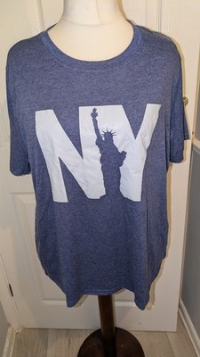 T-Shirt Gr. 4XL (UK 22/24) dunkelblau New York NY Statue Liberty Kurzarm