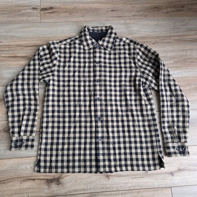 Umber & Ochre Flannel Wool Cotton Over Shirt Men s Small/Medium Yellow Black