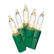 Holiday Time 100-Count Clear Mini Christmas Lights, Green Wire, 19.5'