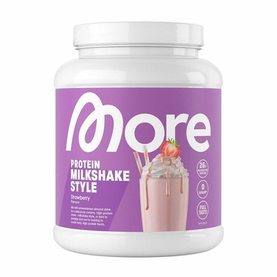 MORE Protein Strawberry Milkshake 600 g Mix aus Whey Konzentrat und Casein ideal