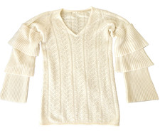 Tularosa Women Sweater Dress Layered Ruffle Tier Long Sleeve Size XS Wool Blend