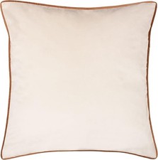 Paoletti Meridian Cushion Cover, Ecru/Ginger, 55 x 55 cm