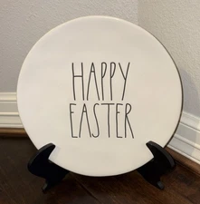 RAE DUNN HAPPY EASTER Dinner Plate 11" Platter EUC Artisan Collection