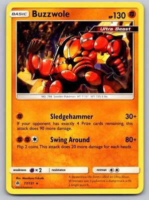 Buzzwole 77/131 Rare Forbidden Light Pokemon Lightly Played