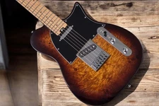 HEX Guitars T260 Double-Cut Vb Electric Guitar with Roasted Maple Neck and Burl