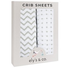 Ely  s  Co. Crib Sheets, Baby Boy/Girl Fitted Crib Mattress Sheet Set, 2 Pack...