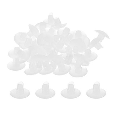 36Pcs 6mm/0.24'' Glass Table Top Bumpers with Stem Fits 1/4Inch Hole, White