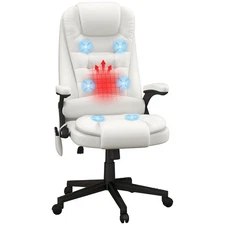 High Back Vibration Massage Office Chair with 6 Vibration Points, Heated Recl...